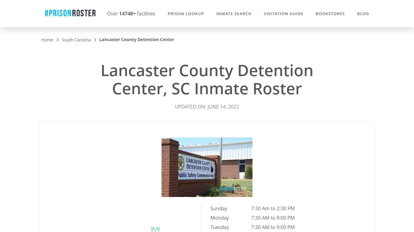Lancaster County Detention Center, SC Inmate Roster - Prisonroster