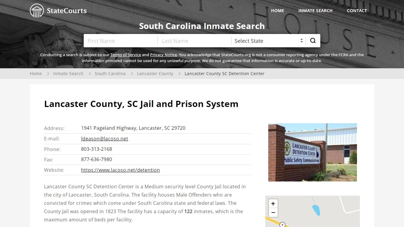 Lancaster County SC Detention Center Inmate Records Search, South ...